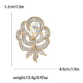 Crystal Rose Flower Brooch with Iridescent Center Decorative Metal Pin view 6