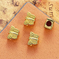 Butterfly and Geometric Pattern Metal Large Hole Beads view 2