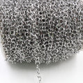 Silver Tone Round Link Metal Chain in Four Link Widths view 2