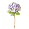 Enamel Hydrangea Stem Brooch Pink Purple Blue White Four Colors view 5