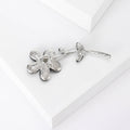 Abalone Shell Flower Stem Brooch in Silver Tone Decorative Accessory view 4