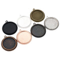 Round Beaded Edge Pendant Bezel Settings in Six Finishes view 5
