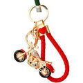 Jeweled Motorcycle Keychains with Braided and Bare Wrist Loops view 5
