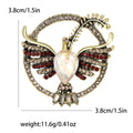 Antique Gold Dove Brooch with Crystal Wings and Oval Center view 7