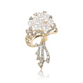 Pearl Bouquet Rhinestone Ribbon Brooch Silver Gold Tones view 5