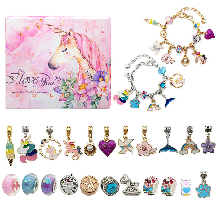 Colorful Unicorn and DIY Bracelet Kit Metal Charms for Jewelry and Craft Projects