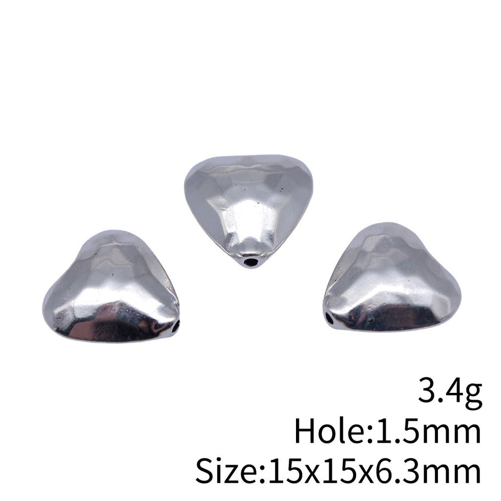 15x15x6.3mm 3.4g Multicolor Zinc Alloy Heart Small Hole Spacer Beads for DIY Jewelry Making