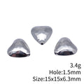 Puffed Heart Beads in Silver and Brass Tone Finishes view 3