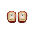 Red Horse Pomegranate and Square Stud Earrings Fashion Jewelry view 5