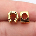 Horseshoe Large Hole Beads in Silver and Gold Tone view 3