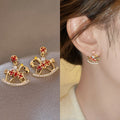 Red Enamel Rocking Horse Stud Earrings Fashion Jewelry view 1