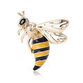 Striped Bee Brooch in Silver or Gold Tone with Crystal Wings view 1