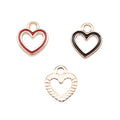 Open Heart Enamel Charms in White Red and Black Colorways view 2