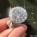 Silver Tone Round Layered Halo Statement Ring With Polished Clear Stone Detail view 5
