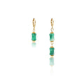 Green Bamboo Segment Gold Tone Compact Small Huggie Earrings view 5