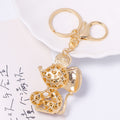 Rhinestone Mouse Keychain Gold Metal Cartoon Animal Charm view 4