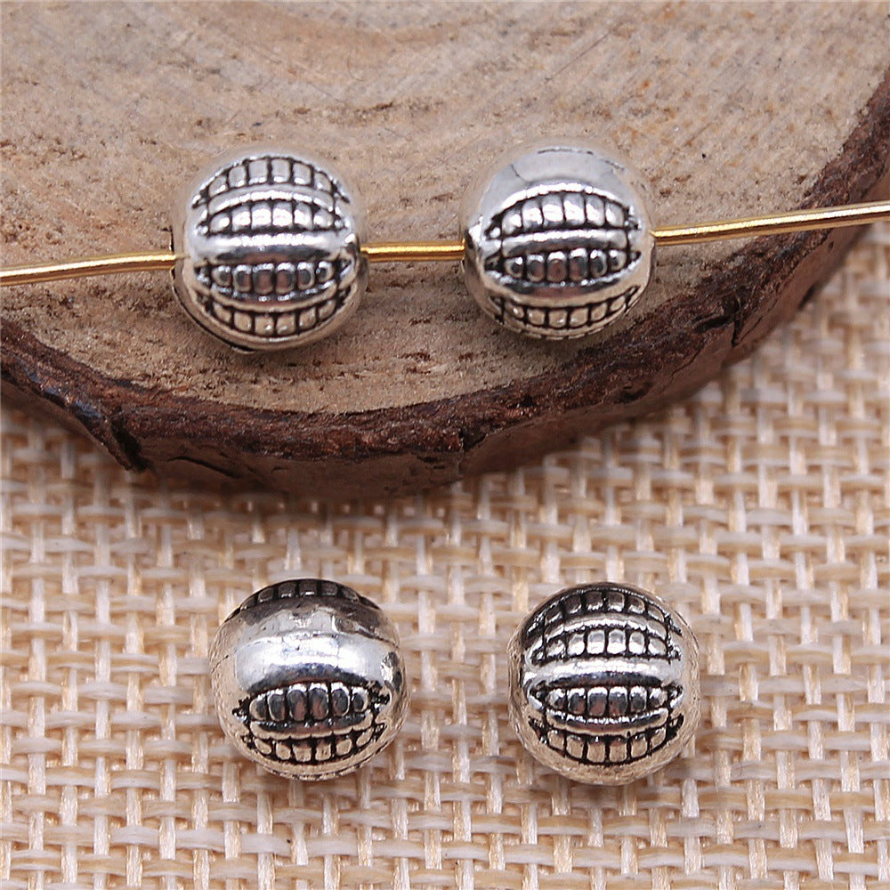 8x8x8mm 1.7g Antique Silver Zinc Alloy Round Spacer Beads for Bracelet Necklace DIY Jewelry Making