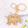 Rhinestone Elephant Keychain Gold Tone Metal Bag Charm view 4
