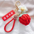 Crocheted Fruit and Vegetable Keychains with Message Tags and Bells view 2