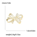 Small Crystal Ribbon Bow Brooch in Gold or Silver Tone view 6