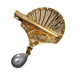 Metal Scallop Shell Duckbill Hair Clip With Pearl Drop view 5