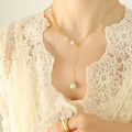 Wheat Leaf Pearl Lariat Necklace Bracelet Set Multi Tones view 8