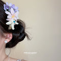 Starfish Floral Duckbill Hair Clips Pink Purple White Cream view 3
