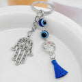 Evil Eye Charm Keychain with Hamsa and Rhinestone Accents view 4