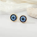 Gold and Silver Tone Glitter Eyeball Round Stud Earrings view 9
