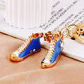 Jeweled White High Top Shoe Keychains with Two Hardware Options view 3