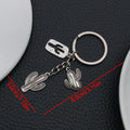 Three-Style Antique Silver Cowboy Boot Hat and Cactus Charm Keychains view 7