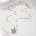 Gold Tone Blue Opal Effect Animal and Butterfly Pendant Necklaces view 5