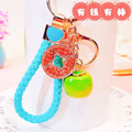 Braided Coin and Persimmon Wrist Strap Keychains in Three Colors view 4