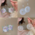 Shell Disc Butterfly Drop Hook Earrings Fashion Jewelry for Women view 1