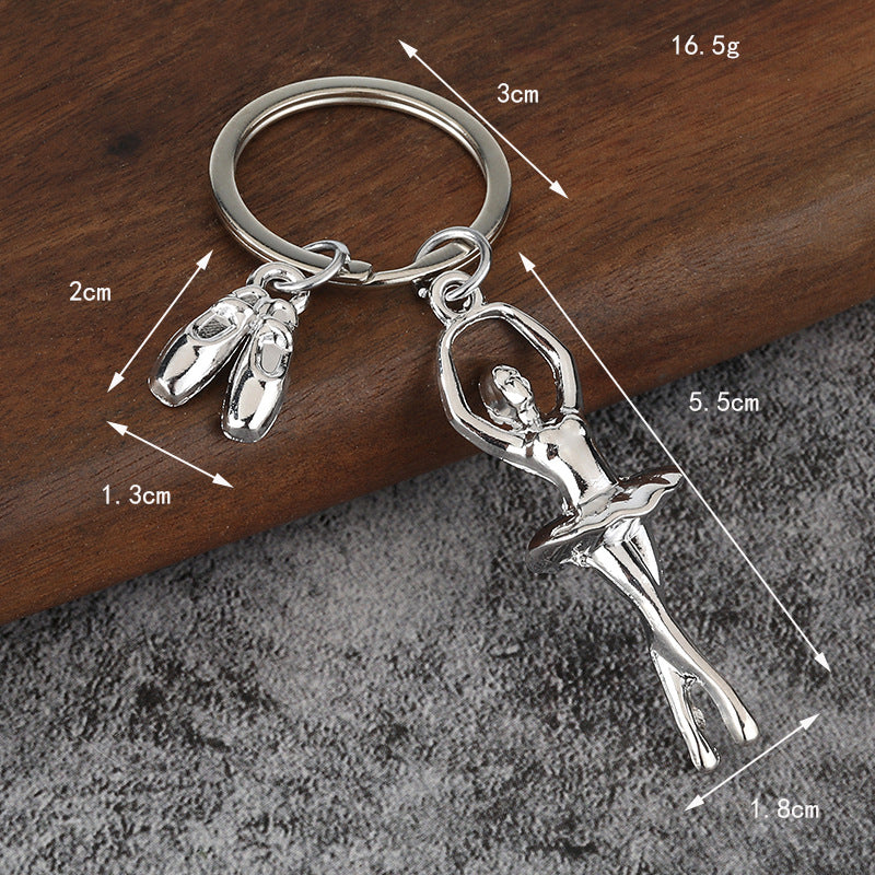 Ballet Dancer Shoes Zinc Alloy Keychain Gift for Dance Lovers