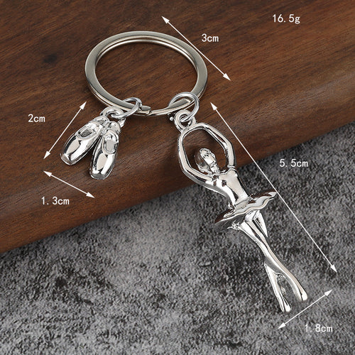 Ballet Dancer Shoes Zinc Alloy Keychain Gift for Dance Lovers