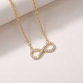 Gold Tone Clear Stone Infinity Pendant Necklace Jewelry view 4