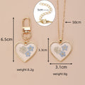 Blue Forget-Me-Not Heart Resin Keychain Necklace 2 Styles view 4