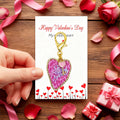 Pink Leopard Love You Heart Key Charm Lobster Clasp view 6