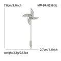Crystal Pinwheel Long Pin Brooch In Gold And Silver Tone view 4