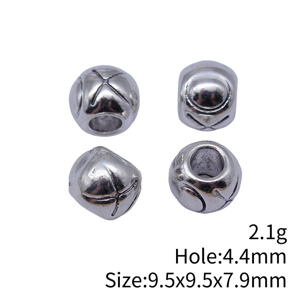 9.5x9.5x7.9mm 2.1g Antique Silver Zinc Alloy XO Large Hole Beads for DIY Bracelet Necklace Jewelry Making