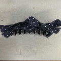 Polka Dot Satin Double Bow Black Claw Hair Clips Trio view 7