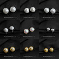 Gold Pearl Mosquito Coil Clip Earrings Assorted Sizes Mix view 4