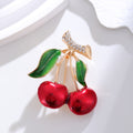 Cherry Metal Brooch Pin for Jackets and Lapels 4 x 4.6 cm view 5