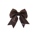 Large Crystal Mesh Bow Hair Clip In Black Iridescent Or Silver view 5