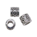 Heart Pattern Barrel Beads in 3 Metal Finishes for Jewelry Making view 3