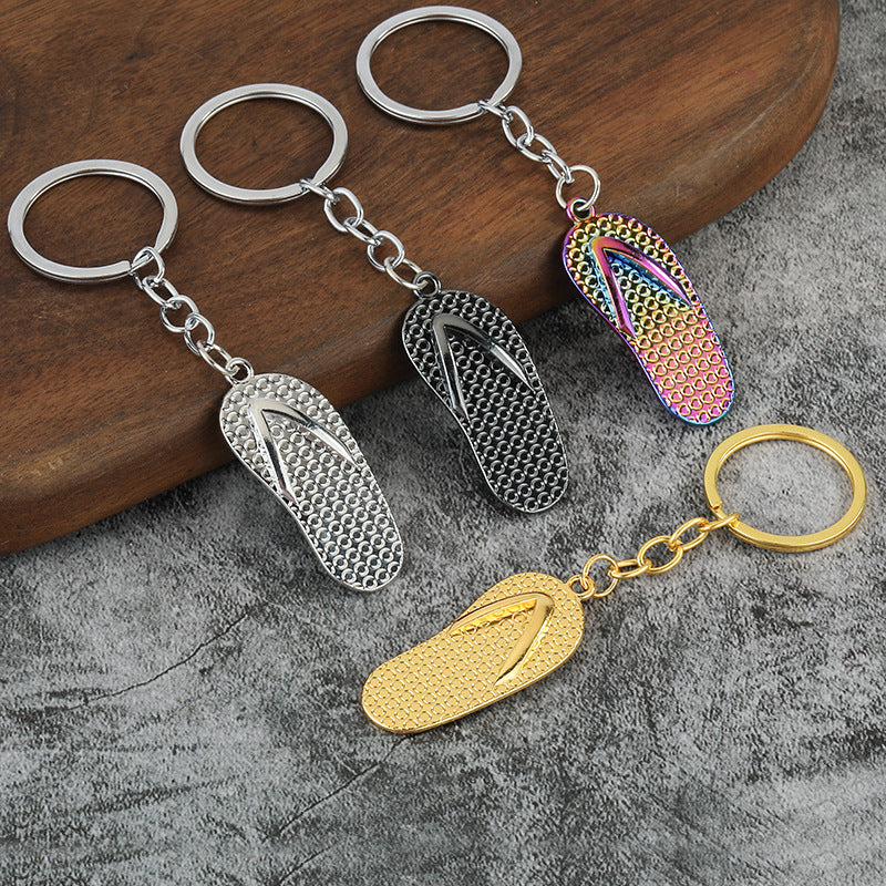Creative Flip Flop Metal Keychain Cartoon Bag Charm Gift