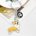 Enamel Corgi Dog Paw Print Silver-Tone Charm Keychain view 7