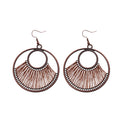 Antique Bronze Wire Fan Dangle Hook Earrings Jewelry view 5