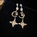Silver-Tone Moon And Star Drop Earrings For Women Jewelry view 6